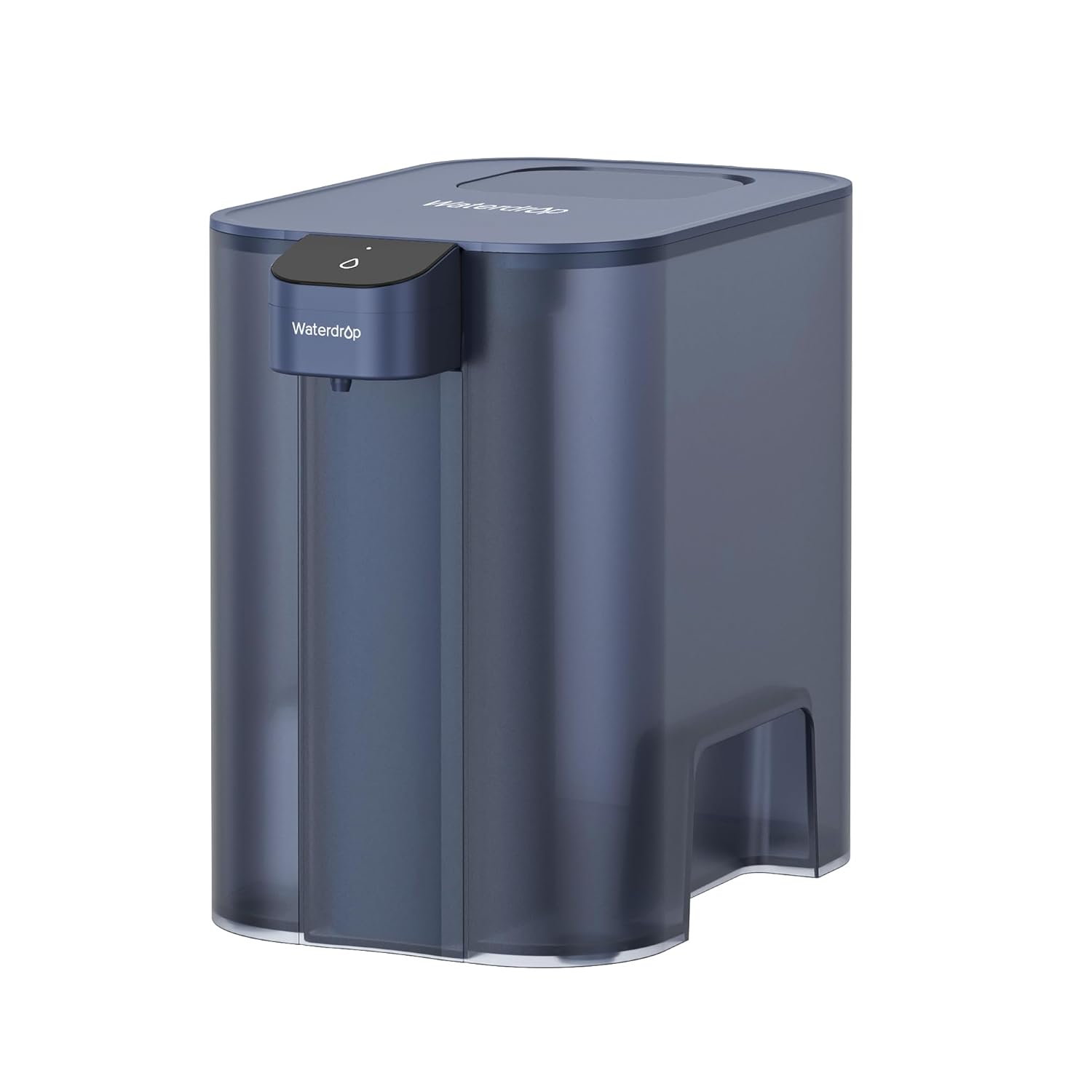 Waterdrop ED04B Mega 6 litre electric water filter jug in navy blue, front view